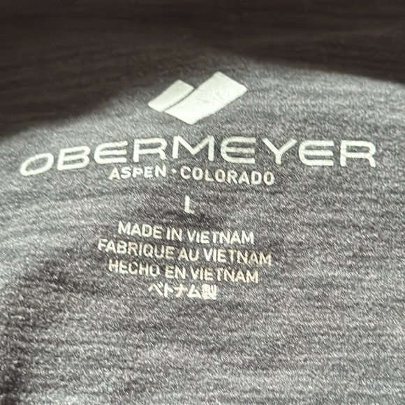 Obermeyer heather gray long sleeves 1/2 zip mock neck basic performance top Sz L - Picture 7 of 10